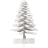 Vidaxl kerstdecoratie kerstboom 80 cm massief grenenhout wit