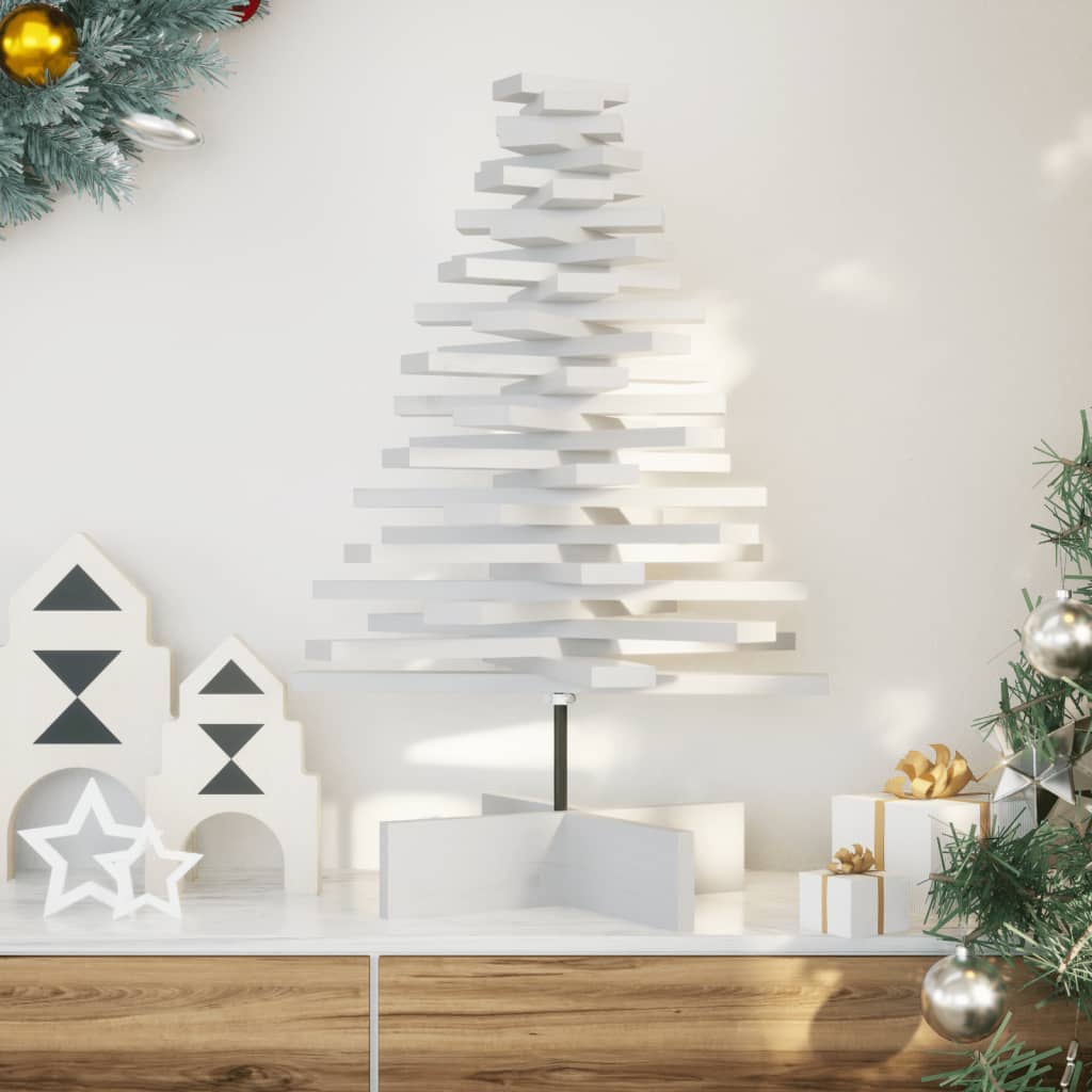 Vidaxx décoration de Noël sapin de Noël 80 cm bois de pin massif blanc