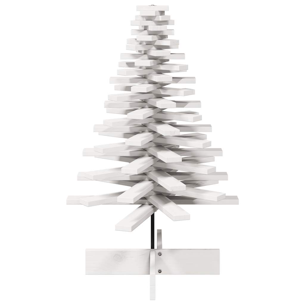 Vidaxl kerstdecoratie kerstboom 100 cm massief grenenhout wit