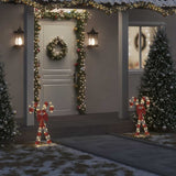VidaXL décoration de Noël canne en bonbon 50 LED blanc chaud