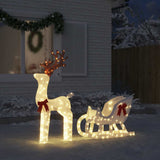 VidaXL décoration de Noël renne et traîneau 100 LED blanc froid