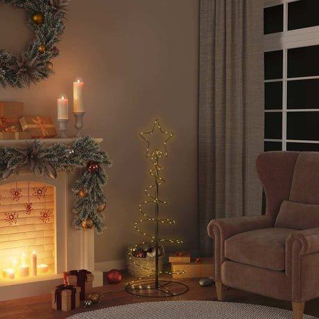 Vidaxxl Sapin de Noël LED 80 LED blanc chaud 120 cm