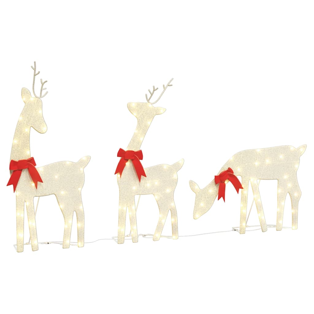 VidaXL décoration de Noël renne 3 pcs 90 LED blanc chaud