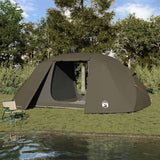 Vidaxl vistent met dak bruin 514 x 465 x 187 cm polyester en glasvezel