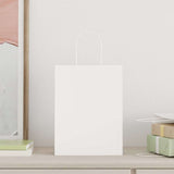 Vidaxl papieren zakjes 50 st met hengsels 21x11x28 cm wit