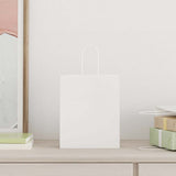 Vidaxl papieren zakken 250 st met hengsels 18x8x22 cm wit