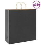 Vidaxl papieren zakken 250 st met hengsels 45x17x48 cm zwart
