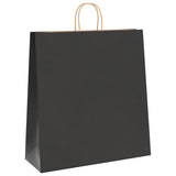 Vidaxl papieren zakken 250 st met hengsels 45x17x48 cm zwart