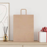 Vidaxl papieren zakken 50 st met hengsels 32x12x42 cm bruin