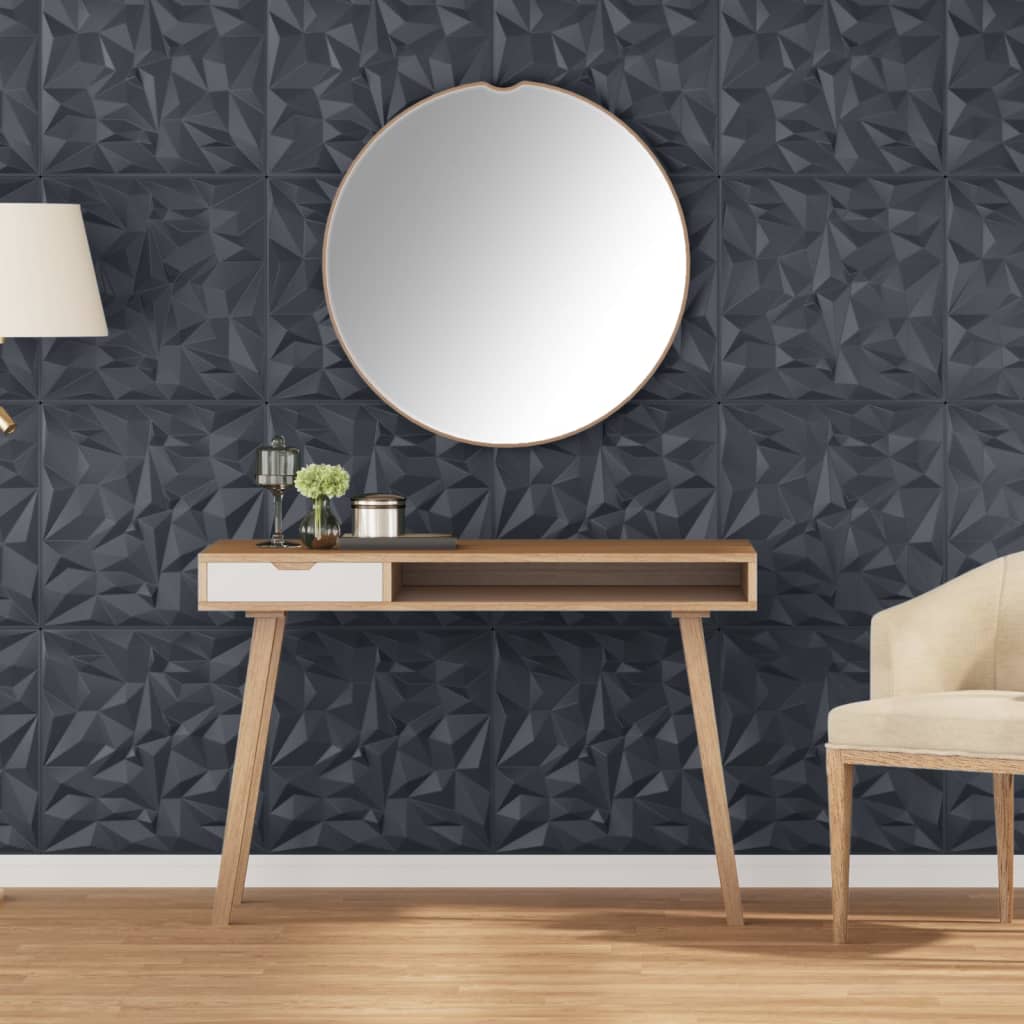 Vidaxl 12 st Wall panels Amethist 3 m² 50x50 cm XPS Gray