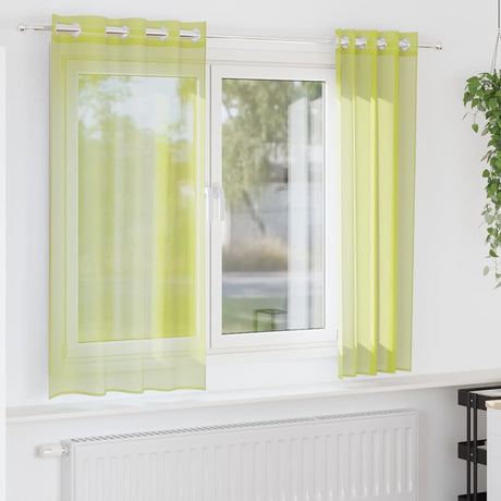 Vidaxl gordijnen voile met doorvoertules 2 st 140x175 cm appelgroen
