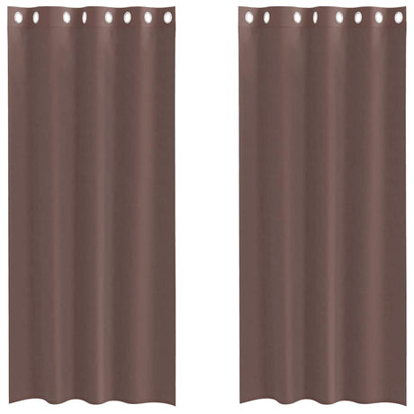 Vidaxl gordijnen voile met doorvoertules 2 st 140x245 cm bruin