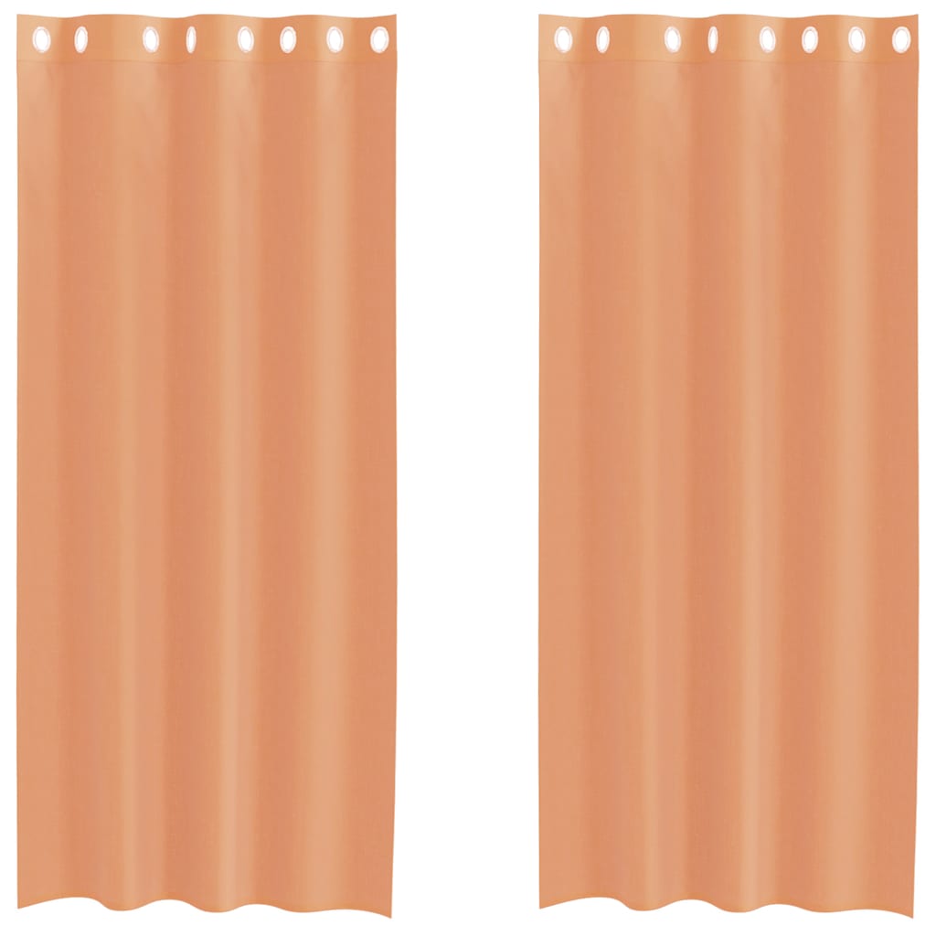 Vidaxl gordijnen voile met doorvoertules 2 st terracotta