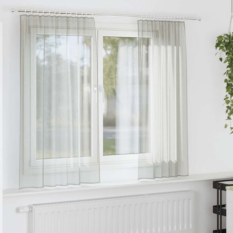 Vidaxl gordijnen voile met roedezakken 2 st lichtgrijs