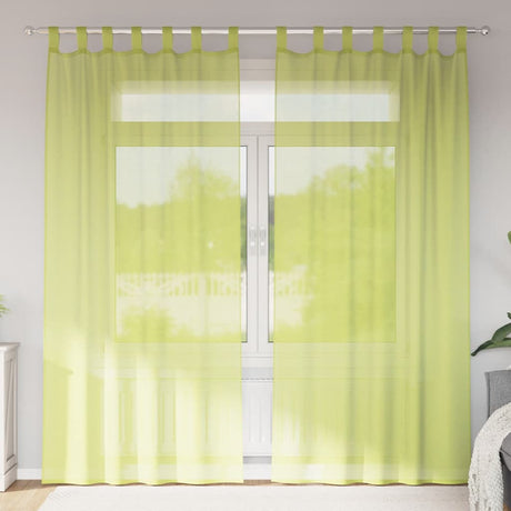 Vidaxl gordijnen voile met lipje top 2 st appelgroen