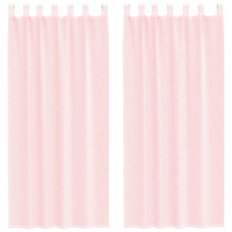 Vidaxl gordijnen voile met lussen 2 st 140x245 cm lichtroze