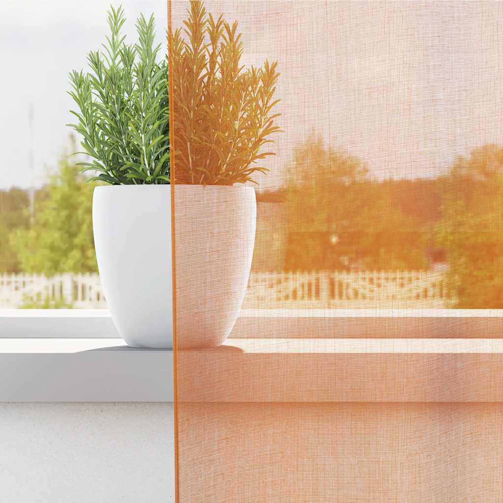 Vidaxl gordijnen voile met lussen 2 st 140x140 cm oranje