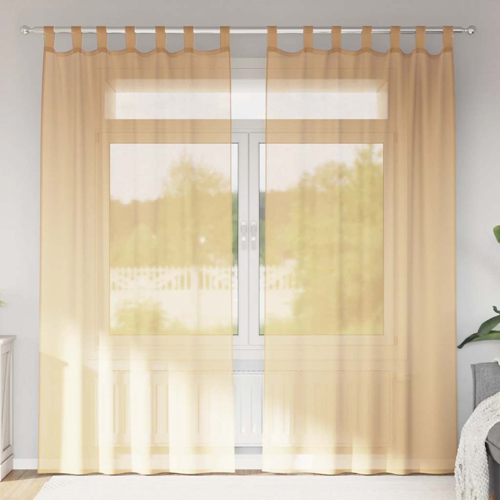 Vidaxl gordijnen met lussen 2 st 140x245 cm zand