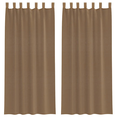 Vidaxl gordijnen voile met lussen 2 st 140x245 cm lichtbruin
