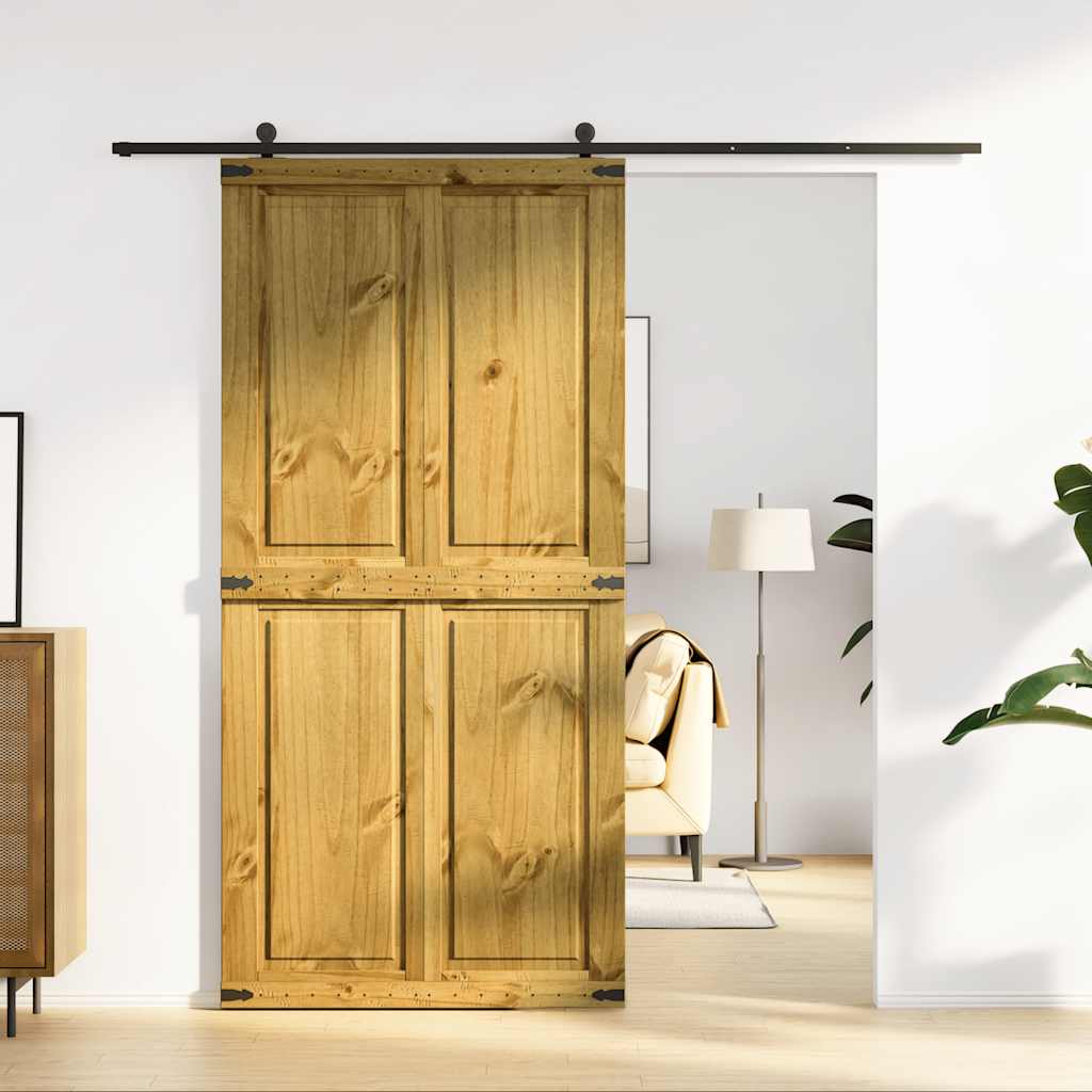 Puerta corredera Vidaxl Corona 100x210 cm de pino sólido