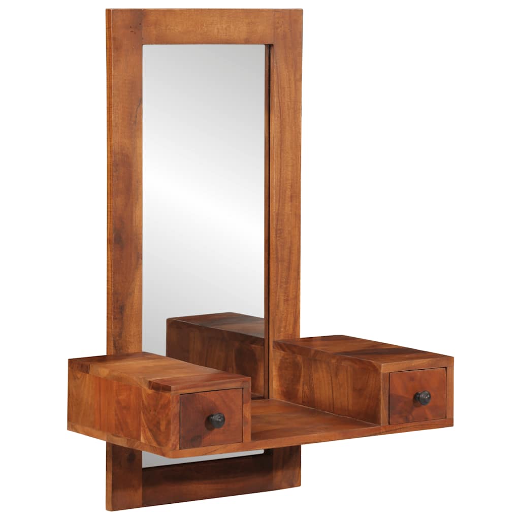 Vidaxx miroir mural avec tiroirs 60x33x90 cm bois d'acacia massif