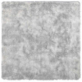 Vidaxl hoogpolig vloerkleed navarra 240x240 cm polyester zilvergrijs