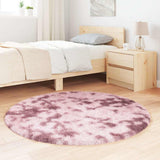 Vidaxl hoogpolig vloerkleed navarra 120x120 cm polyester stoffig roze