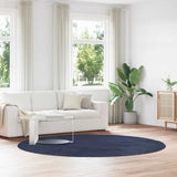 Vidaxl hoogpolig vloerkleed navarra 240x240 cm polyester marineblauw