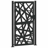 Vidaxl poort met lichtontwerp 100x175 cm staal zwart