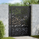 Vidaxl poort met bladontwerp 100x125 cm staal zwart
