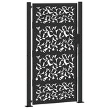 Vidaxl poort met bladontwerp 100x175 cm staal zwart