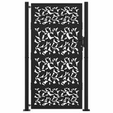 Vidaxl poort met bladontwerp 100x175 cm staal zwart