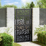 Vidaxl poort met bladontwerp 100x175 cm staal zwart