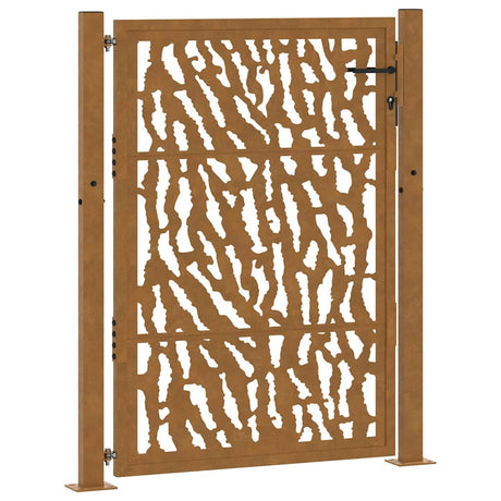 Vidaxl poort met sporenontwerp 100x125 cm weervast staal
