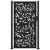 Vidaxl poort met vlamontwerp 100x175 cm staal zwart