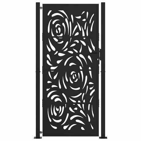 Vidaxl poort met vlamontwerp 100x200 cm staal zwart