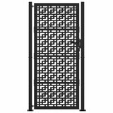 Vidaxl poort met kruisontwerp 100x200 cm staal zwart