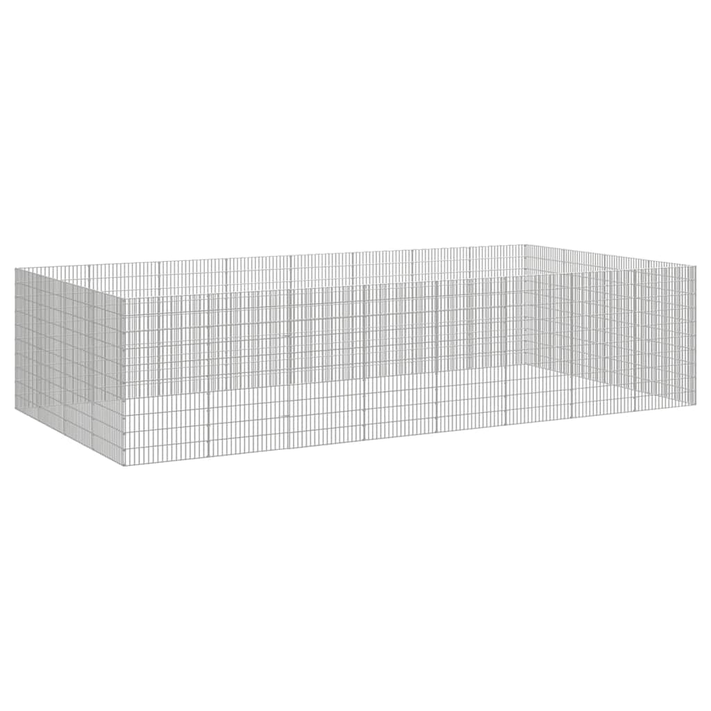 VidaXL Abri pour animaux 24 panneaux 54x100 cm en fer galvanisé
