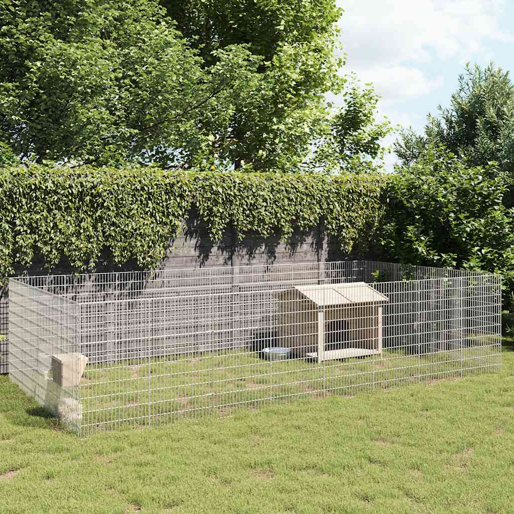 VidaXL Abri pour animaux 24 panneaux 54x100 cm en fer galvanisé