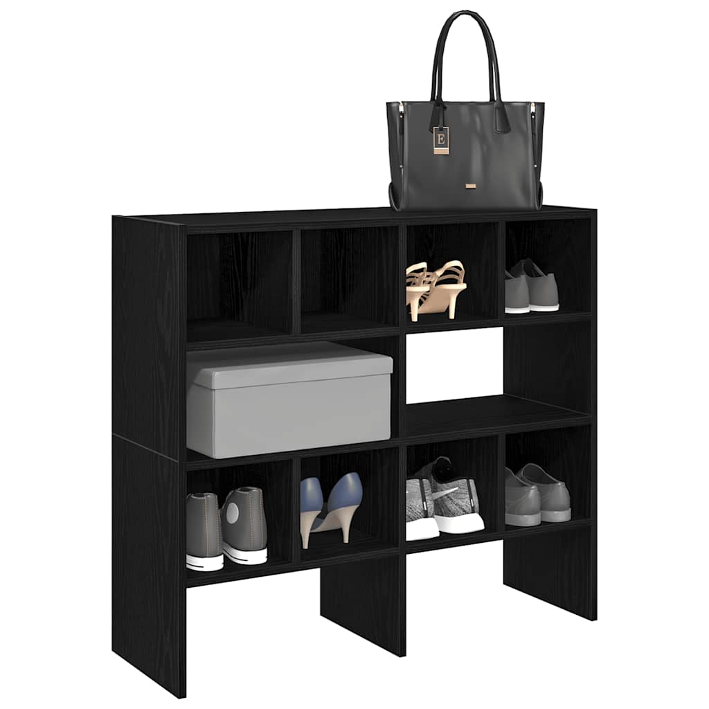 Vidaxl Shoe Racks 2 St Stackable 89.5x30x40 CM Black Oak Colored