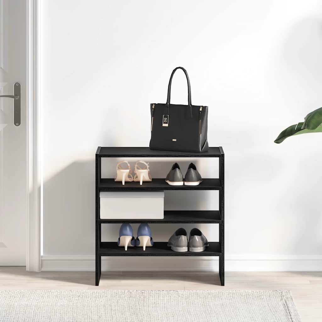 Porta di scarpe Vidaxl 2 St Stackable 60x30x30.5 cm Oak nero colorato