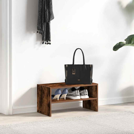 VidaXL étagère à chaussures empilable 60x30x30,5 cm chêne fumé