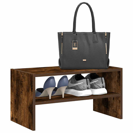 VidaXL étagère à chaussures empilable 60x30x30,5 cm chêne fumé