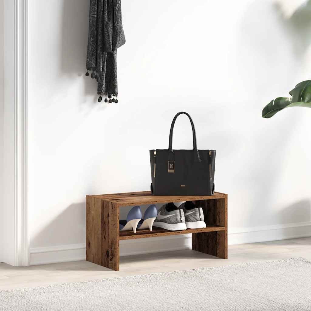 VidaXL étagère à chaussures empilable 60x30x30,5 cm couleur bois ancien