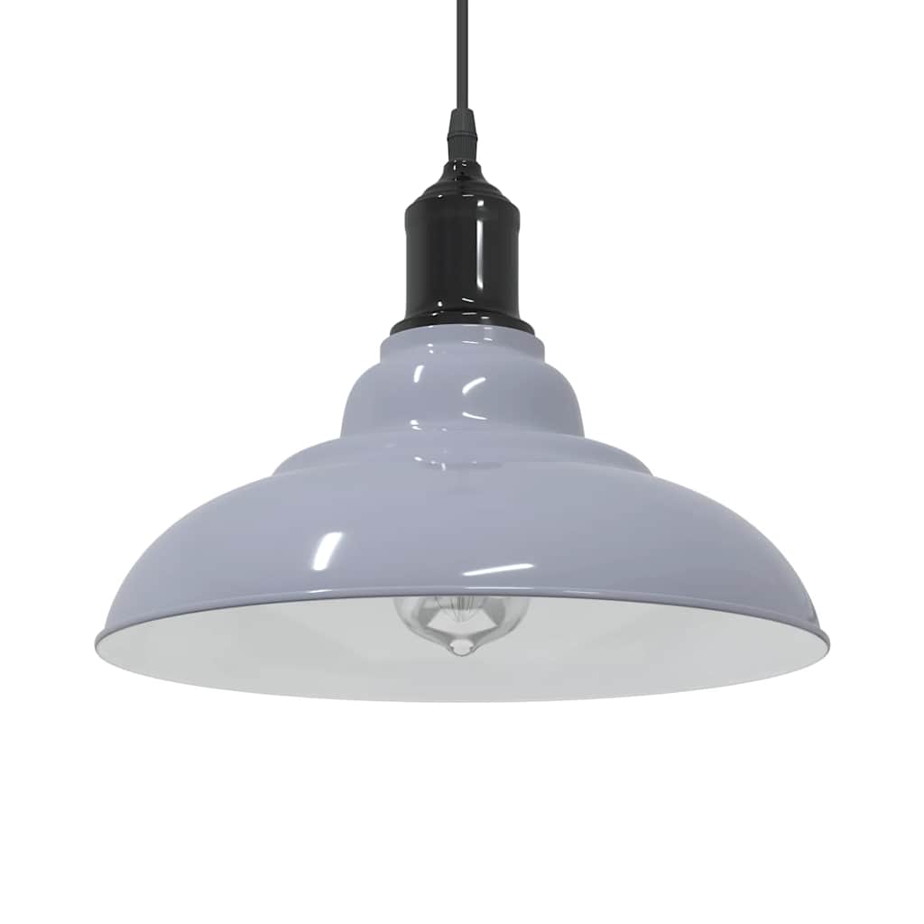 Vidaxl hanglamp in hoogte verstelbaar e27 ø31 cm metaal glanzend grijs