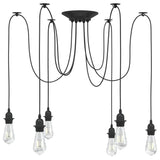 Vidaxl hanglamp met 6 lamphouders e27 metaal zwart