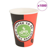VidaXL tasses à café en papier 1000 pcs 12oz 300 ml rouge et noir