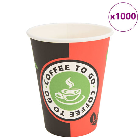 VidaXL tasses à café en papier 1000 pcs 12oz 300 ml rouge et noir