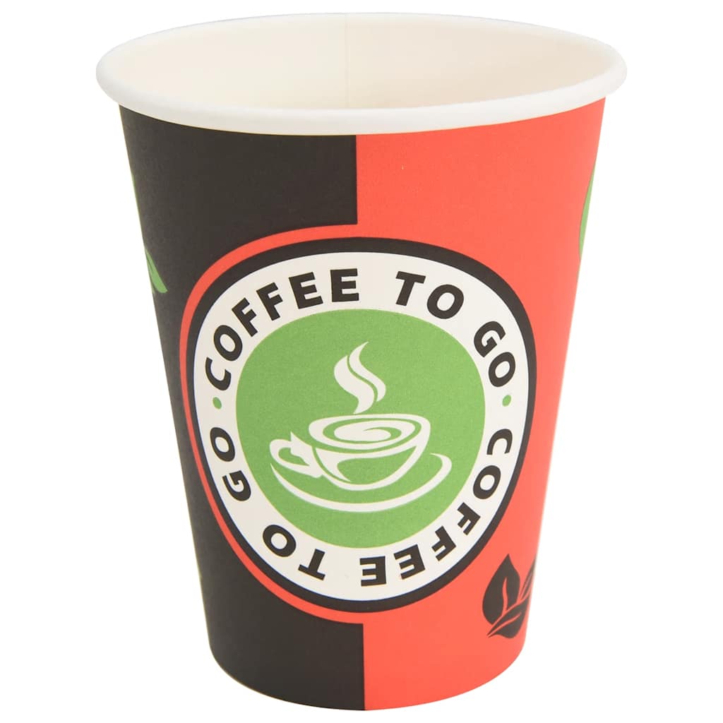 VidaXL tasses à café en papier 1000 pcs 12oz 300 ml rouge et noir