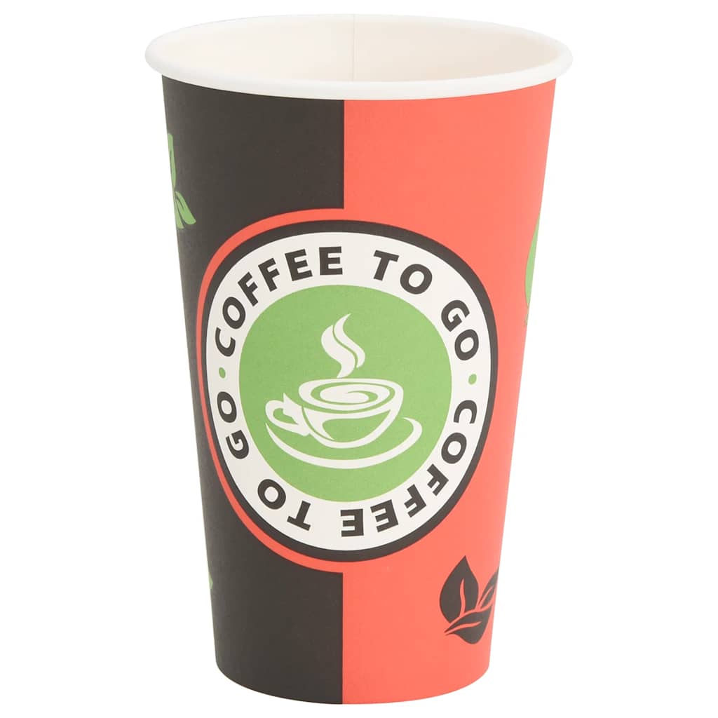 VidaXL tasses à café en papier 1000 pcs 16oz 400 ml rouge et noir